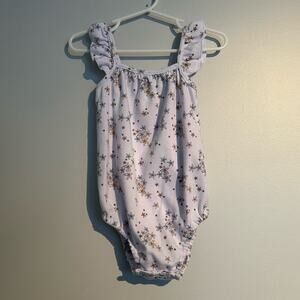 Lila & Jack New York Ruffle Bubble Romper – White Floral, Toddler 18–24 Months